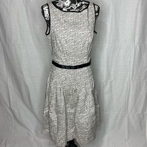 WHITE & BLACK FIT & FLARE DRESS